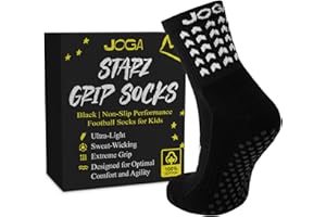 JOGA STARZ Joga Anti Slip Soccer Grip Socks for Kids Size UK 1 - UK 5 High Performance Football Grip Socks With non Slip Pattern Ankle Support Superior Ideal for Football Basketball Hockey EU 33 - EU 38