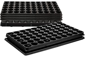 ‎BIGDEAN BigDean 4X Anzuchtplatte Pro 60 Pflanzlöcher Ø 4,7 cm & Untersetzer Pflanzschale Anzuchtschale Topfplatte 53 x 31 cm