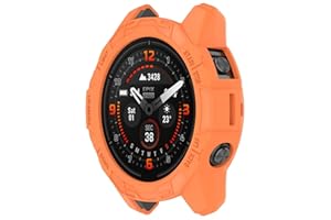 GIOPUEY Coque Compatible avec Garmin fenix7 Pro/Garmin Epix Pro 47mm, TPU Silicone de Première Qualité Etui Protection Case Cover, Doux et Léger Housse - Orange