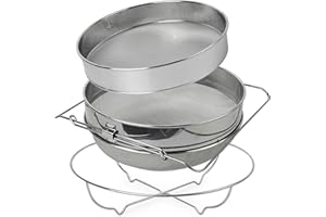 Luwint Large Double Sieve Honey Strainer with Stand, 12’’ Stainless Steel Honey Filter Mesh Strainer Bee Honey Sieve Debris Strainer Honey Harvest Tool Beekeeping Equipment