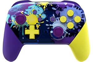 eXtremeRate Coque de Remplacement pour Nintendo Switch Pro Manette, Coques avec Motifs Avant Arrière Poignées Grips pour Manette Switch Pro Peinture éclaboussée