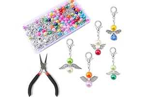 HERZWILD Guardian Angel Set - Make Your Own Angel Charm Pearl Pendant for DIY Wedding Jewellery Necklace Crafts