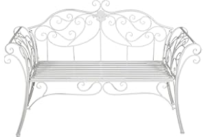 Biscottini Banco en Hierro L133xPR47xH90 - Banco almacenaje - Banco recibidor - Banco Jardin Exterior - Banco pie de Cama - Banco Comedor - Jardin - Jardineria