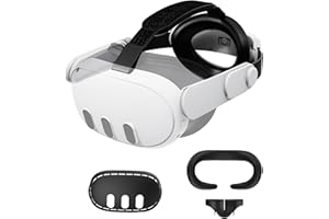 APEXINNO VR Comfort Elite Fascia per la Testa con Imbottitura Posteriore in Morbida Schiuma per Accessori Meta Quest 3, con Copertura in Silicone per viso, Nasello, Copertura VR per Oculus Quest 3
