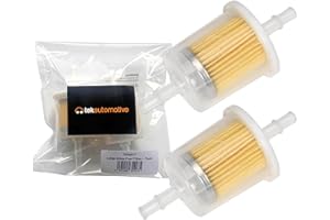Tek Automotive Large Inline Fuel Filter Twin Pack - Universal for 6mm & 8mm Fuel Lines, Suitable for Cars, Quad Bike, Motorcycle, Lawnmowers, Generators, Forklifts & More