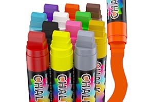 FansArriche Rotuladores de tiza líquida, 12 colores, para pizarra, lavable, 15 mm, rotuladores de tiza líquida para ventanas, pizarras, como lápiz de cristal y pizarra blanca