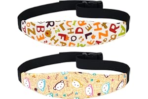 ALAOO Poggiatesta per Seggiolini Auto, 2 Pezzi Cinturino Supporto Testa Bambini, Supporto Testa Bambino Auto Regolabile, Protezione per collo e spalle, Adatto ai bambini(Colore)