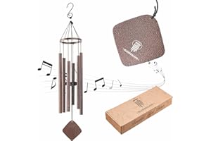 BLESSEDLAND Campane a vento di alta qualità, 6 tubi cavi in alluminio, 71,1 cm, per giardino, cortile, patio e decorazione della casa (vena di rame)