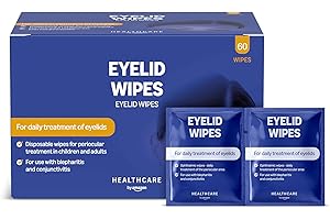 ‎BY AMAZON Healthcare by Amazon Augenlid-Reinigungstücher zur Behandlung der Augenpartie bei Erwachsenen und Kindern, ohne Duftstoffe, Packung mit 60 Stück (zuvor Amazon Basic Care) – Verpackung kann variieren