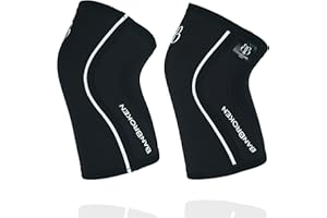 BB BANBROKEN GENOUILLÈRES (1 PAIRE) - 5 mm Knee Sleeves - CrossTrain, Haltérophilie, Sport Fonctionnel, Soulèvement de Poids, Running et autres sports. Unisex (Noir, M)