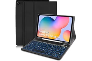 LIELAX Samsung Galaxy Tab S6 Lite Keyboard Case, Backlite Keyboard (UK layout) for Samsung S6 Lite Tablet Case, Keyboard for Samsung Tab S6 Lite 10.4” 2024/2022/2020 (P620/P625/P613/P619/SM-P610/P615), Black