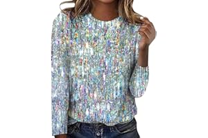 AMDOLE Going Out Tops And Winter Round Necked Casual Irregularly Printed Long Sleeved T Shirt Sweatshirts For Women Uk