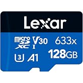 Lexar 128GB 633x MicroSDXC UHS-I U3 100/45 MB/sn Y&uuml;ksek Performanslı MicroSD Hafıza Kartı