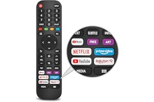 OMAIC Universal Replacement for Hisense-VIDAA-TV-Remote, New Upgraded Infrared Hisense Remote Control EN2G30H/EN2A30,with Netflix, Prime Video, YouTube, Rakuten TV Buttons