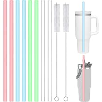 16 Stück Silikon-Strohhalme Mit Reinigungsbürsten – 8 Farben, 23 Cm, Wiederverwendbar, Spülmaschinengeeignet
