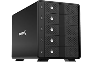 SABRENT Estación de Acoplamiento de 5 Bahias 3,5" SATA SSD/HDD | USB 3.1 | con 5 interruptores ON/Off | hasta 22TB [DS-SC5B]