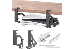 KOSKER Support PS5 sous la Bureau pour PS5 et PS5 Slim, 2 en 1 Support Horizontal PS5 et Support Stealth Mount pour PS5, Accessoires pour Rangement PS5/PS5 Slim