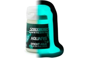 SpaceBeams Aquaris Peinture Brillante dans le Noir (20ml) Aqua Brillant Couleur (Clair Bleu/Turquoise), Non-Toxique, à Base d’Eau