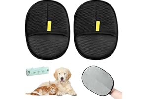 Puasok 2 Pezzi Guanto Peli Gatto/Cane,24 X 17 Cm Togli Peli Animali, Guanti Statici per Peli Animali,Pet Hair Remover Glove, Guanto Magnetico Peli Gatto per Pulizia Pelo Gatto (A)