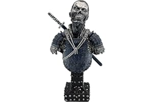 LOOYAR Estatua de Resina de Zombi samurái japonés, Estatua de Busto de Zombi, Adorno para el hogar, casa, Sala de Estar, porche, decoración de Oficina, Escritorio, Mesa, arreglo de Regalo (Azul)