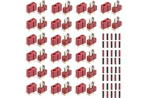MAKERFIRE Deans T RC Battery Connector 20 Pairs - T Plug Lipo Adapter Deans Connectors Male & Female for RC Car Batteries Dean Connector