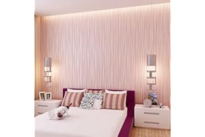Baketron Pink Wallpaper Silver Glitter Textured 3D Effect Embossed Wallpapers Metallic Striped Effect Wall Paper Roll Modern Feature for Living Room Bedroom Adults Hallway Kitchen Front Room