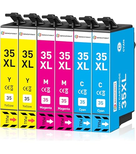 Ink4Less 35XL Compatible Ink Cartridge 4-Pack (Black/Cyan/Magenta/Yellow) For Epson WF-4720 Series