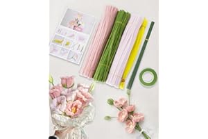 ZephyrCraft 342 Stück Pfeifenreiniger Set, 4 Farben Chenilledraht für Basteln und Dekorieren, Bunt Plüschdraht DIY Craft Projekte, Pfeifenputzer zum Basteln, Floristenbedar