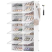 Scarpiera Modulare YIHATA 24 Posti - 2x6 Ripiani Con Sportello Trasparente, Nero - Foto 8