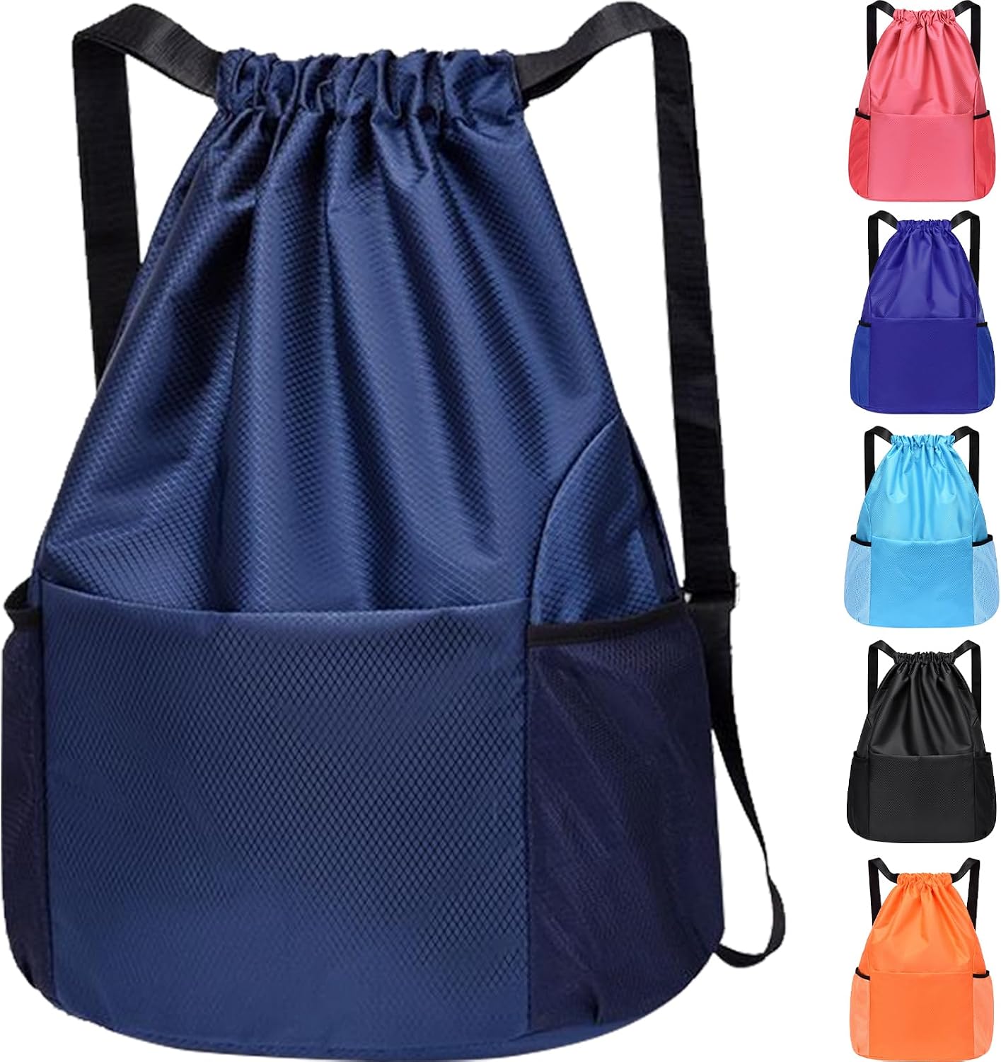 InfiniZer Sports Drawstring Bags Waterproof Swimming Bag for Kids Adults Unisex Large Capacity Foldable Gym Bag for Swimming Gym School Travel Hiking