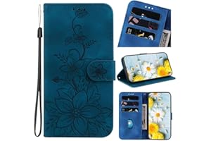 KRJCSFHY Handyhülle für Nokia 6.2/7.2 Hülle Leder, Nokia 6.2/7.2 Blumen Flipcase Handytasche Book Tasche Case mit Kartenfach Magnet Schutzhülle für Nokia 6.2/7.2 Handy Hüllen blau