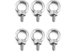 QWORK® 6 Pièces M6 Anneau de Levage, M6 Boulons àœil Filetage Mâle, pour Marin Boulons et Équipements de Levage d'Ingénierie (65KG)