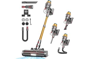 SICBCGB 48 Kpa/550W/70Min Aspiradora sin Cable, 2.0L Aspirador de Mano con Pantalla Táctil, Cepillo Antienredos, Carga de Pared, Escoba Aspiradora sin Cable para Suelo Alfombra Pelos de Mascotas Automóviles