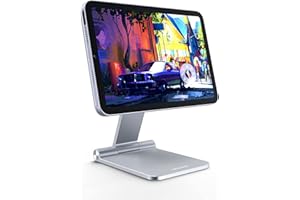 LULULOOK Soporte magnético para iPad Mini 6, plegable y ajustable, soporte portátil para iPad Mini, giratorio 360°, de aluminio, para Apple iPad Mini 6 (8,3 pulgadas 2021), plata