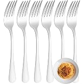 FAMILY Pack of 6 Table Forks 19.8 x 2.2 cm Stainless Steel Smooth Design, Elegance and Functionality for Every Occasion, High