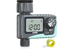 RAINPOINT Programmateur Arrosage, Minuteur Arrosage Automatique Amélioré 2024 avec Retard de Pluie/Irrigation Manuelle, Débit d'eau Élevé, pour Pelouse et Jardin