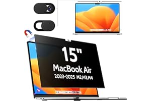 MAKINDA Magnetischer Blickschutzfilter für Apple MacBook Air 15 Inch (2023-2025, M2/M3 /M4 A2941 A3114), Sichtschutzfilte Abnehmbar Anti Glare Blaulicht Laptop Blickschutzfolie Mac Privacy Sichtschutz