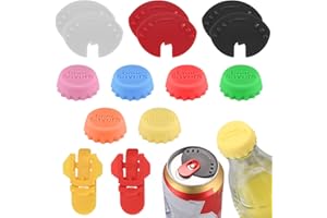XUIIOSOOKP 12 Pcs Beverage Can Covers Lids and 2 Pcs Beer Can Openers, Drink Can Lids, Beverage Can Closure, Drink Tops Can End Seal Closure for Beer Soda Drinks Canned Bottles Lids Covers