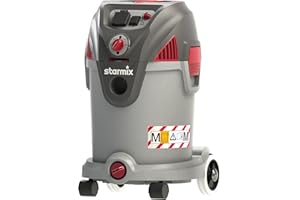 Starmix Aspirateur Eau et poussière Energetic APDM-1430 (aspirateur/aspirateur Universel avec Max. 1 400 Watts, 220 mbar, cuve de 30 l, Nettoyage du Filtre PressClean, Classe de poussière M) 110042