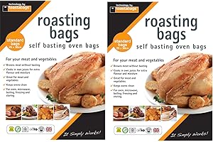 HOMEY MART 16 x Bratbeutel, Geschmacksversiegelung, Kochbeutel für Backofen und Mikrowelle, mittlere Größe