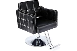 ‎CO-Z CO-Z Friseurstuhl Schwarz Friseursessel 360° Drehbar Frisörstuhl Schwarz Barberstuhl Höhenverstellbarer Barbersessel Hydraulischer Bedienungsstuhl Friseureinrichtung 200kg