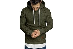 Ni_ka Sweat Grande Taille Homme Slim Fit Light à Manche Longue Sweatshirt Large Sweat A Capuche Hommes Pullover Sport Doux Et Confortable Printemps