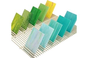 SERdeerCH 10 Sheets Stained Glass Pack,10 * 15CM Cathedral Glasses,Cathedral Art Glass for Mosaic Crafts & Supplies,Iridescent Colors DIY Home(Colorful)