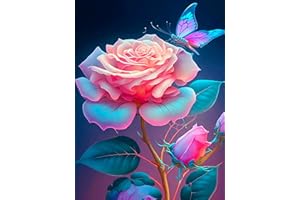 KUIZHEN DIY Diamond Painting Set, 5D Vollbohrer Diamant Kunst Malerei, DIY Diamond Stickerei Painting Handwerk, für Home Wand Décor 30 x 40cm (Farbige Rosen)