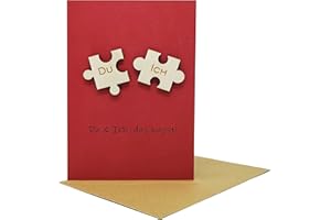 Woodland mail du und ich das passt! besondere grußkarte, liebeskarte, jubiläum, geburtstagskarte, holzpuzzle