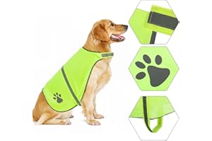CIATBYYJ Dog Reflective Vest, High Visibility Fluorescent Yellow Vests, Windproof Elastic Straps & Secure Clasp Jackets, Lightweight Fit for Dog Owners/Hunters/Pet Trainers (Hunting, Hiking & Outdoor, Rescue)