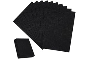 STYQUENZER Black Felt Sheets, 10 PCS Fabric for Crafts, Stiff & Soft, 7" X 11", DIY Art & Sewing Projects
