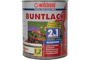 Wilckens 2in1 Acryl Buntlack für Innen und Außen, glänzend, 750 ml, RAL 9010 Reinweiß