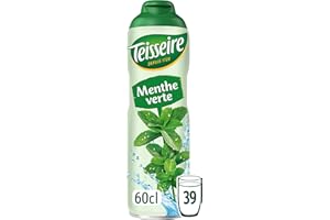 Teisseire Sirup Grüne Minze für Erfrischungsgetränke, Cocktails, Flasche 60 cl