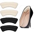 BIGIICO Heel Grips Liner, Cushions Heel Pads Insert Prevent Too Big, Slipping, Blisters, Filler for Loose Shoe Fit (Pale Apricot+Black)
